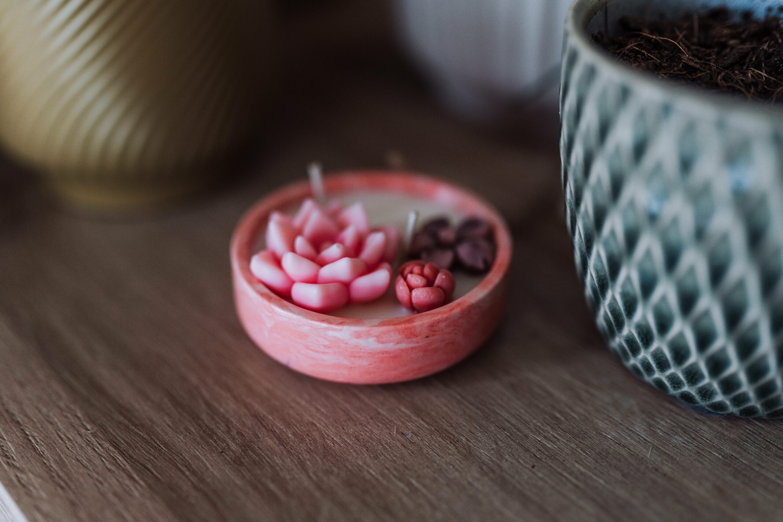 Bougie décorative en céramique pour expérience sensorielle